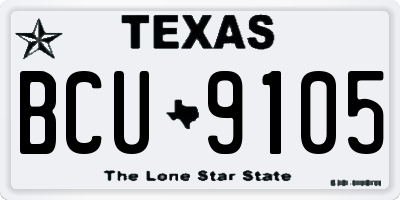 TX license plate BCU9105