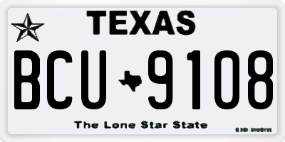 TX license plate BCU9108
