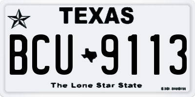 TX license plate BCU9113