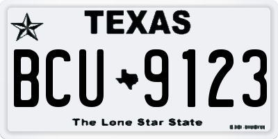 TX license plate BCU9123