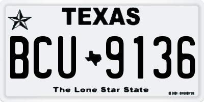 TX license plate BCU9136