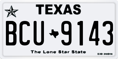 TX license plate BCU9143