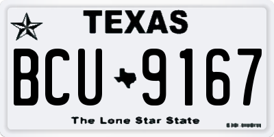 TX license plate BCU9167