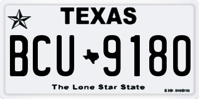 TX license plate BCU9180