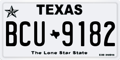 TX license plate BCU9182