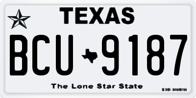 TX license plate BCU9187