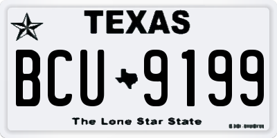 TX license plate BCU9199