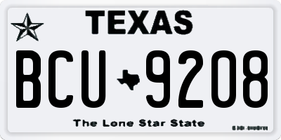TX license plate BCU9208