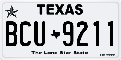 TX license plate BCU9211