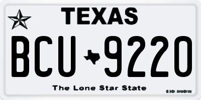 TX license plate BCU9220