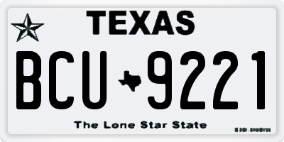 TX license plate BCU9221