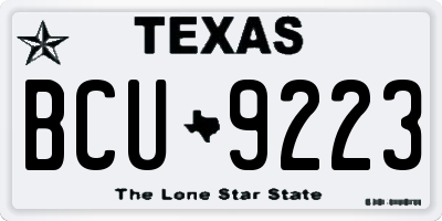 TX license plate BCU9223