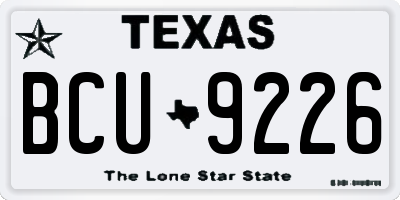 TX license plate BCU9226
