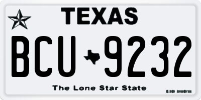 TX license plate BCU9232