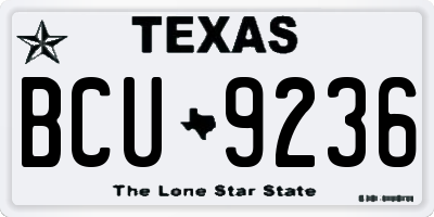 TX license plate BCU9236