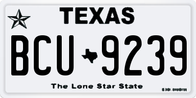 TX license plate BCU9239