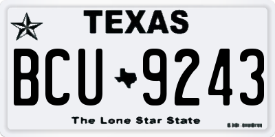 TX license plate BCU9243