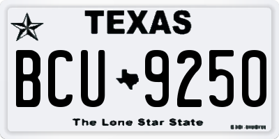 TX license plate BCU9250