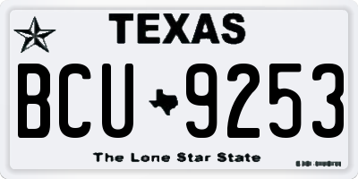 TX license plate BCU9253