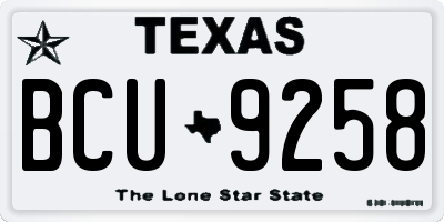 TX license plate BCU9258