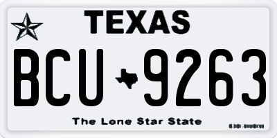TX license plate BCU9263