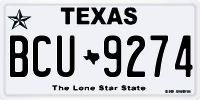 TX license plate BCU9274