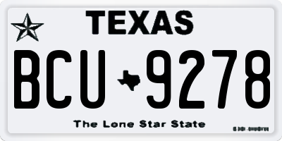 TX license plate BCU9278
