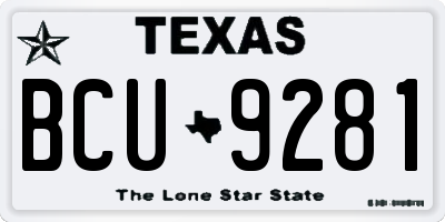TX license plate BCU9281