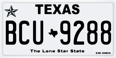 TX license plate BCU9288