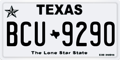 TX license plate BCU9290
