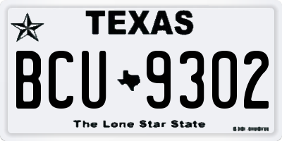 TX license plate BCU9302