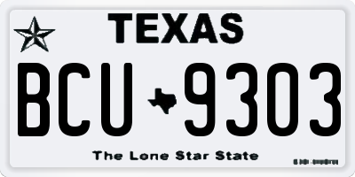 TX license plate BCU9303