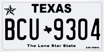 TX license plate BCU9304