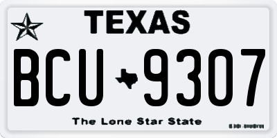TX license plate BCU9307