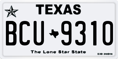 TX license plate BCU9310