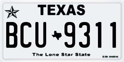 TX license plate BCU9311
