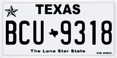 TX license plate BCU9318