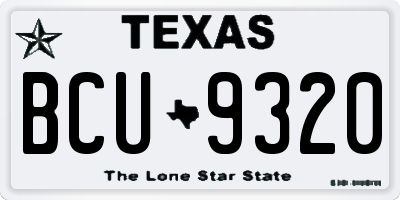TX license plate BCU9320
