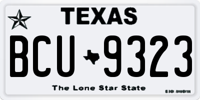 TX license plate BCU9323