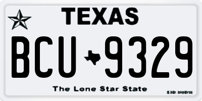 TX license plate BCU9329