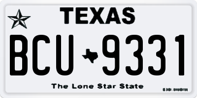 TX license plate BCU9331