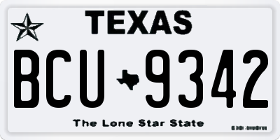 TX license plate BCU9342