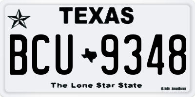 TX license plate BCU9348