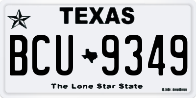TX license plate BCU9349