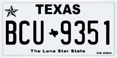 TX license plate BCU9351