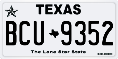 TX license plate BCU9352