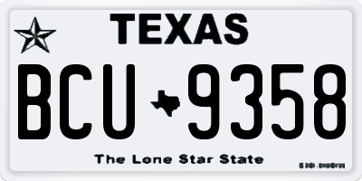 TX license plate BCU9358