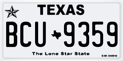 TX license plate BCU9359