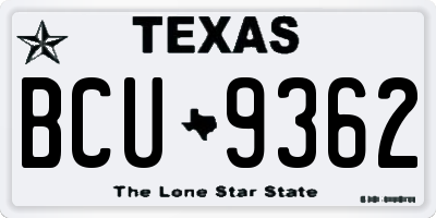 TX license plate BCU9362