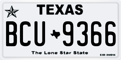 TX license plate BCU9366